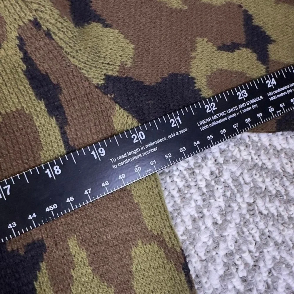 Vintage Klopin Knit‎ Sweater Unisex Medium Green Camo Acrylic Streetwear